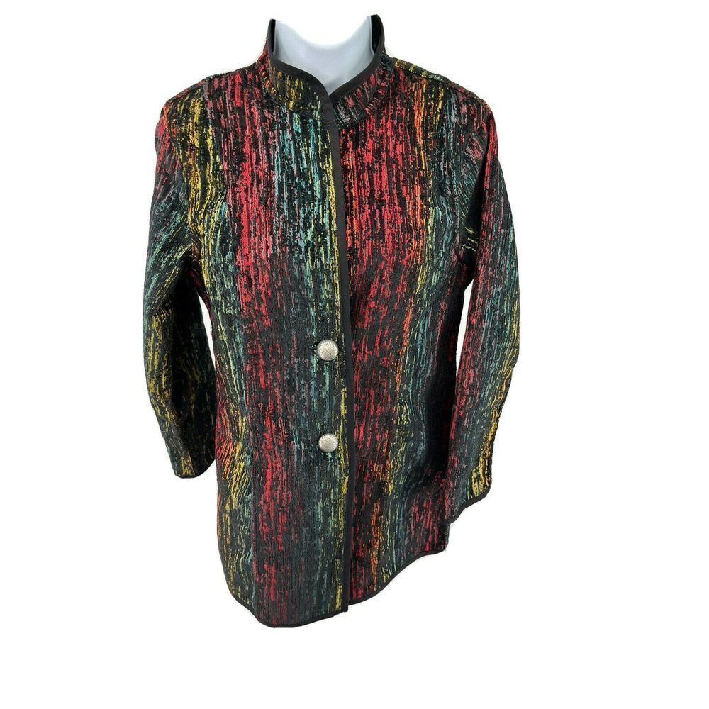 Trimdin Artisan Art to Wear Jacket Prism Noir Reversible Mid Length‎